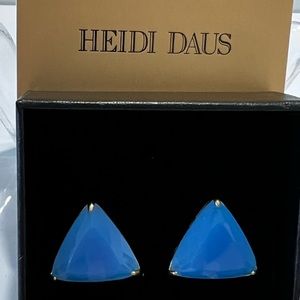 Heidi Daus Omega 🆕 Blue Trillionaire geometric flair earrings